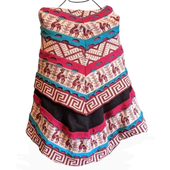 Handmade Women's Alpaca Wool Poncho with Sleeves made in Peru size S/M - Picture 5 of 6